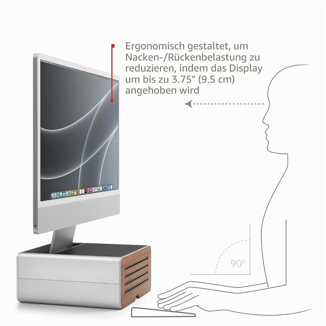 Twelve South HiRise Pro für iMac/Displays/Monitore | Höhenverstellbarer Ständer mit Stauraum, umkehr