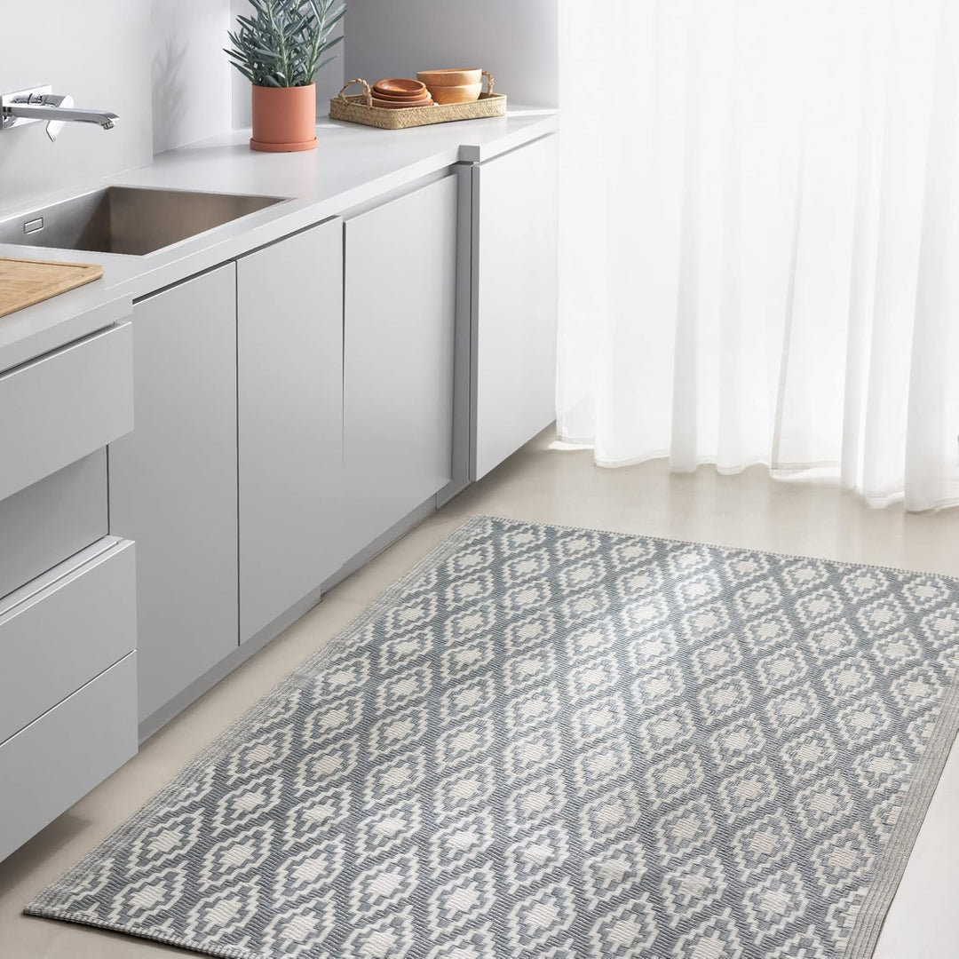 JEMIDI Outdoor Teppich 120x180cm gross - Terrassenteppich Balkonteppich Aussenteppich - Balkon Teppi