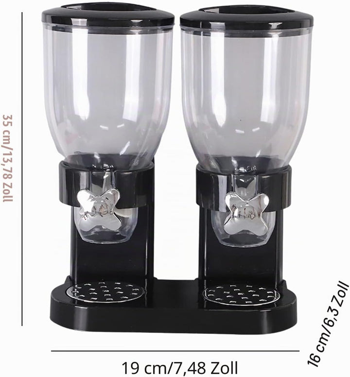 Müslispender - 2 L Doppelter Müslispender Cerealienspender Cornflakes Spender Müsli Dispenser Getrei