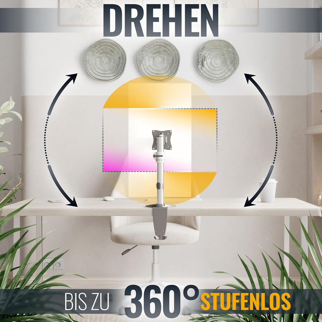 RICOO Monitor Halterung Tisch, VESA Tischhalterung für 13-30 Zoll, Monitorhalterung 1 Monitor Arm TS