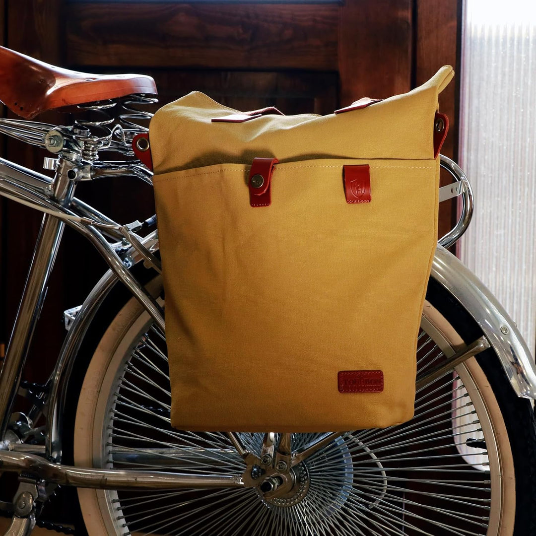 TOURBON Fahrradtasche für Damen, Segeltuch, Schultertasche, Packtasche zum Anclippen mit Schnellvers