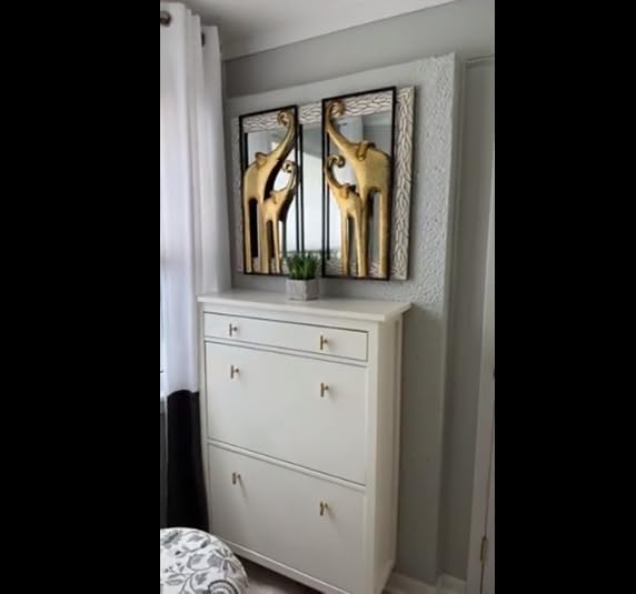 HKaikzo Elefanten-Wanddekoration, afrikanische Wanddekoration, goldener Elefant, Wandkunst, Tierdeko