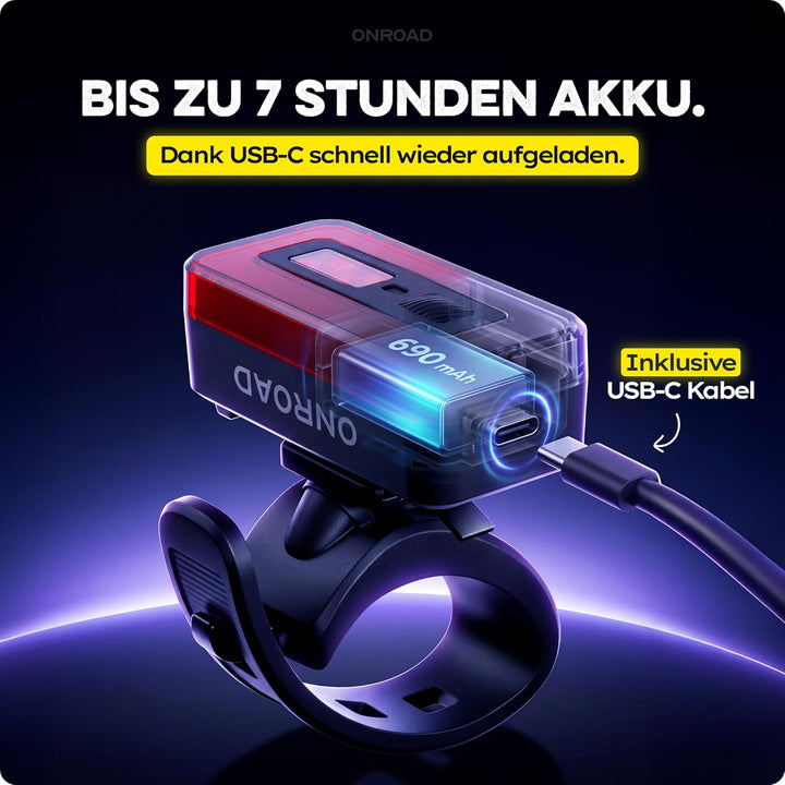LED Fahrradlicht Vorne &amp; Hinten - Fahrradlicht Set XENOX mit Bremslicht, Automatischer Lichtanpassun