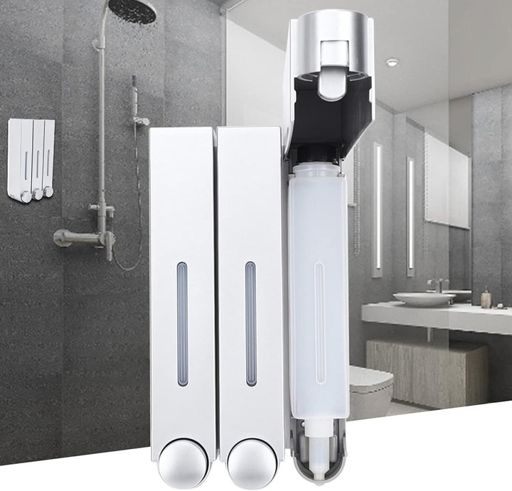 Shampoospender, Wandmontage, Dusche, Flüssigseifenspender, Manueller Seifenspender, DREI Kammern, Sh