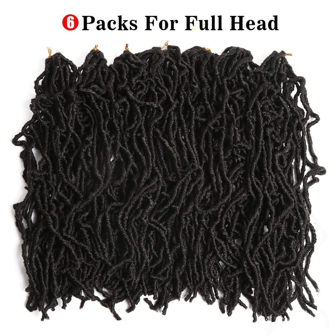 Beyond Beauty 6 Packungen/Lot Nu Faux Locs Häkelhaar, 61 cm, vorgeschlungene Göttin Locs Häkelhaar,