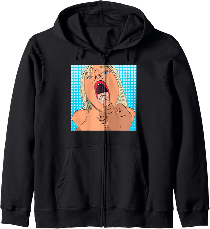 Yes Daddy? Sexy Comic nackte Frau widmet verrückten dominanten Besitz Kapuzenjacke