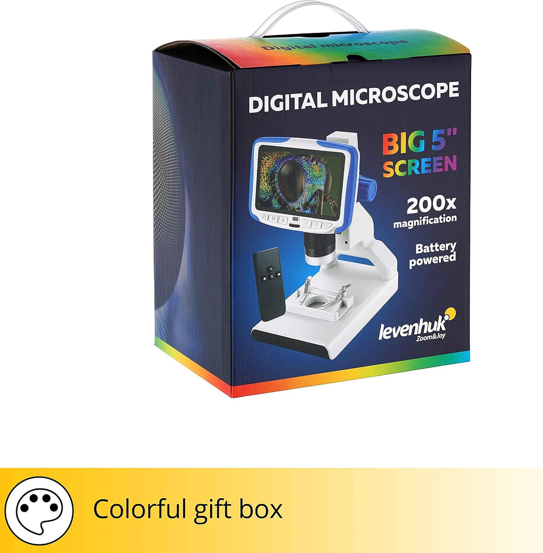 Levenhuk Rainbow DM500 LCD STEM Digitales Mikroskop für Kinder 7-200x Zoom