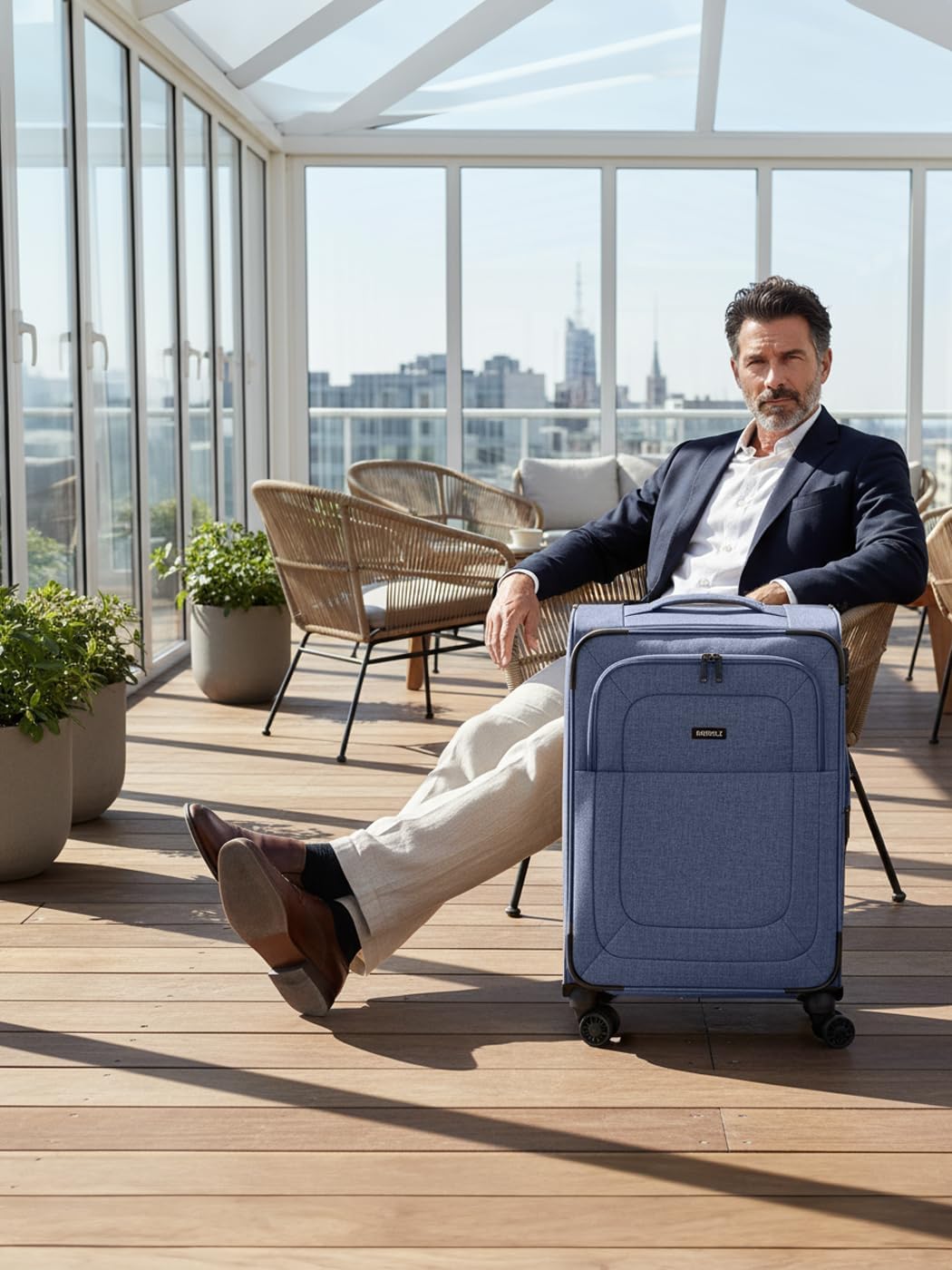 REDOLZ MEDIUM Weichschalen Koffer für Männer & Frauen | Leichter Trolley 67 cm mit 4 Doppelrollen &