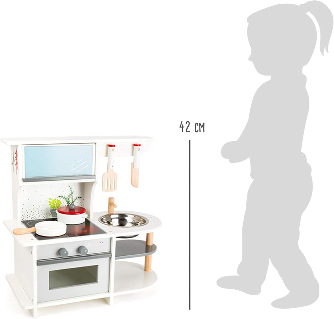 small foot Kinderküche "Grazil" mit Backofen, Pfanne, Kochtopf, Küchenhelfern und Waschbecken, ab 3