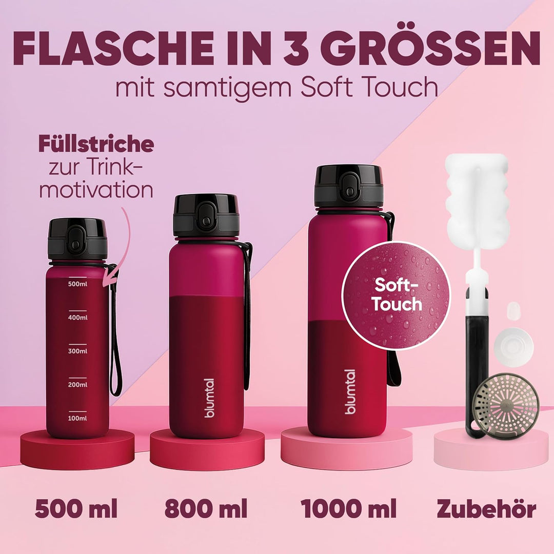 Blumtal Premium Trinkflasche 1l - bruchsichere & auslaufsichere Trinkflasche Sport & Outdoor - Sport