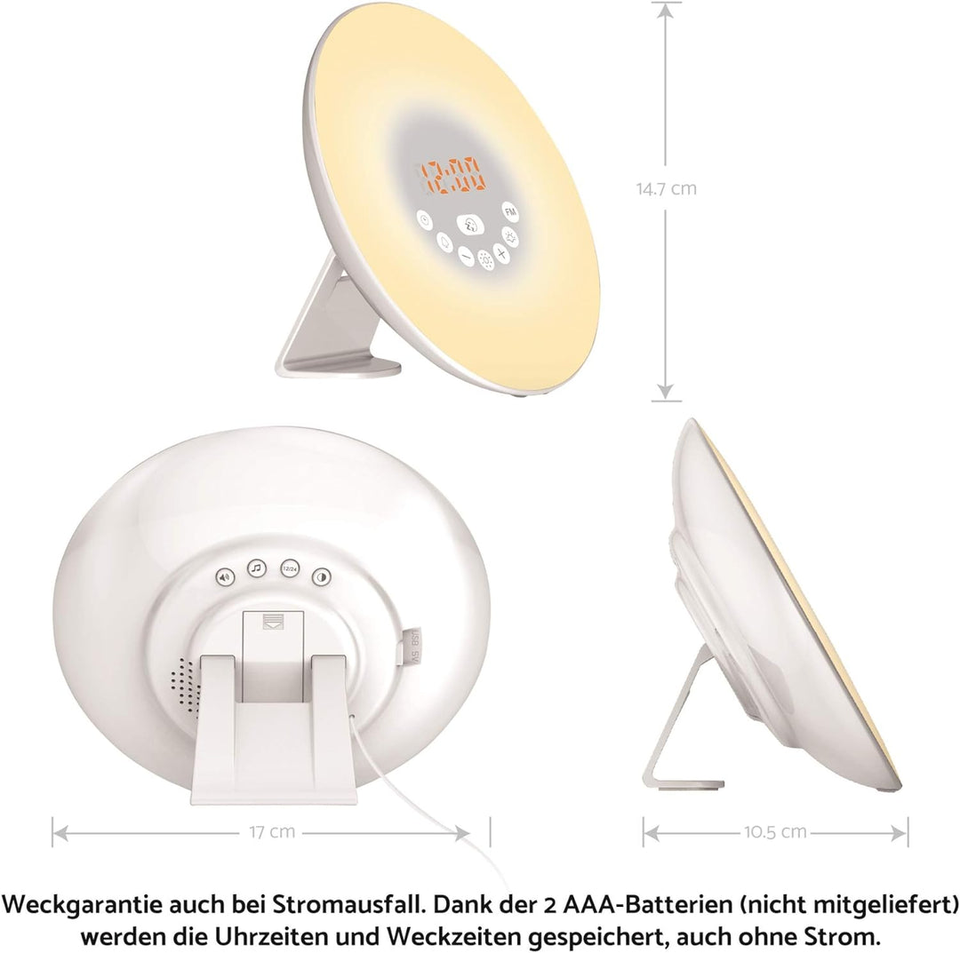Lexibook Decotech, Farbiger Lichtwecker, Wecklicht, Sonnenaufgang, Sonnenuntergang-Simulation, 6 nat