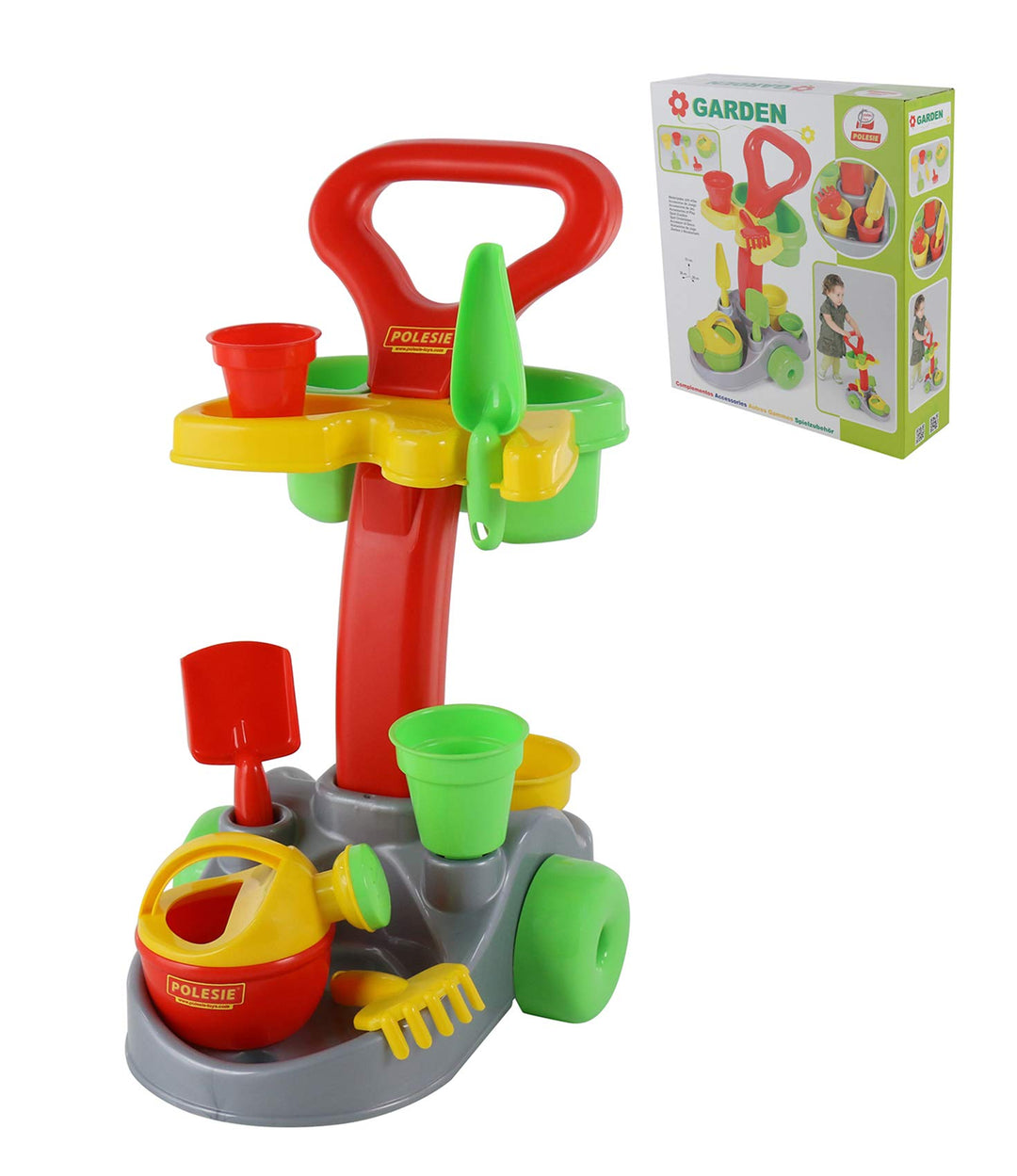 Polesie Kinder Gärtnerwagen Set Trolley mit Zubehör