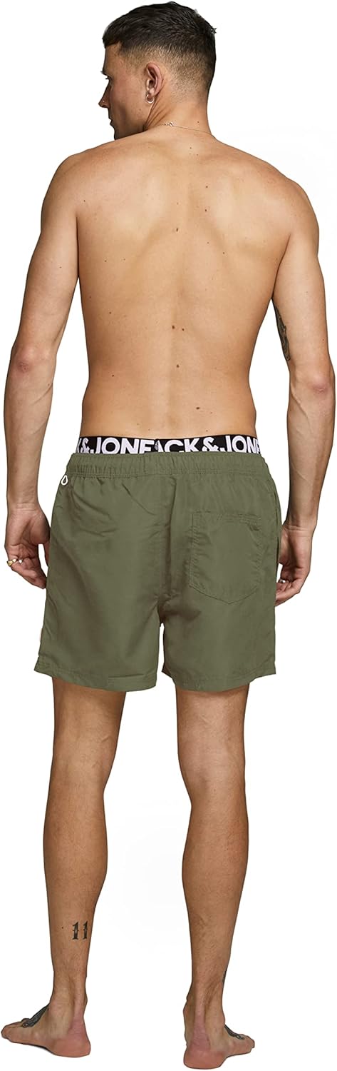 JACK & JONES Herren Jjiaruba Jjswim Shorts AKM STS Badehose S Grün (Dusty Olive), S Grün (Dusty