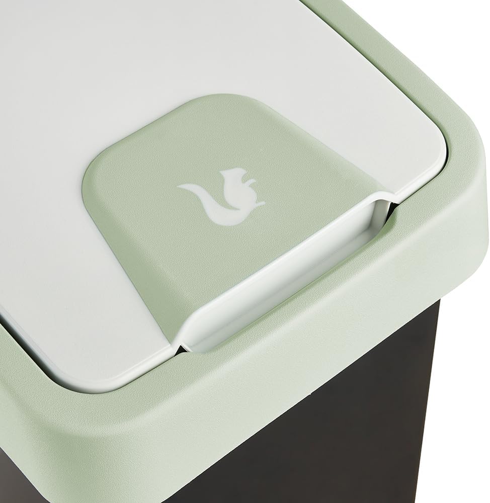 keeeper magne Premium Abfallbehälter mit Flip-Deckel, Soft Touch, 25 l, 39,5 x 24 x 47,5 cm, Grün (S