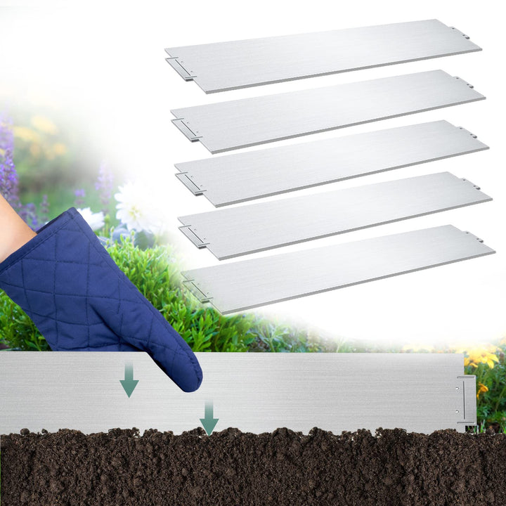 Vigevee Rasenkante verzinkt Metall, 5m 10m 15m 20m 25m 30m 35m 40m 45m 50m 100x15cm oder 100x18cm Be
