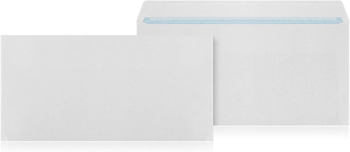 LOGIC PACK Briefumschläge DIN Lang ohne Fenster Selbstklebend - Kuvert DL Umschläge Weiss - Briefums
