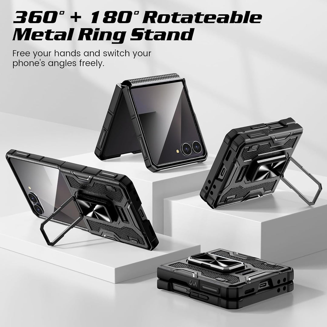 Doeshine für Samsung Galaxy Z Flip 7 Hülle [Not für Flip 7FE] mit Rotate Ständer & Kameraschutz, Gan
