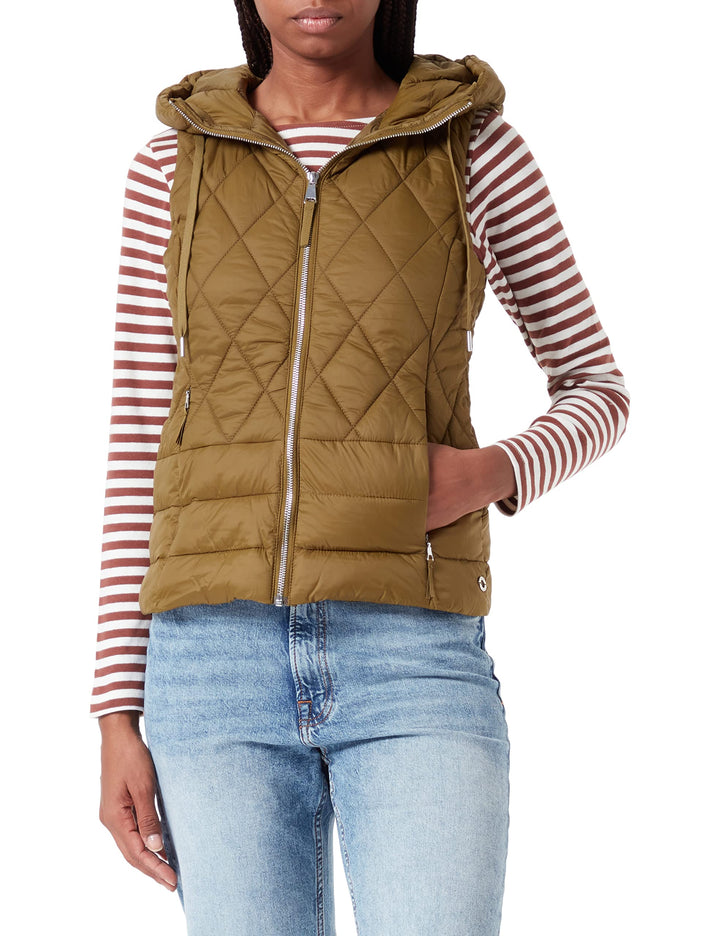 s.Oliver Damen 120.12.208.16.155.2120485 Weste ärmellos 38 Khaki/Oliv, 38 Khaki/Oliv