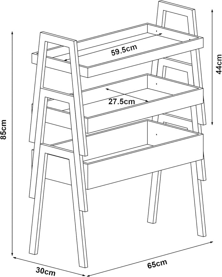 [en.casa] Pflanzenregal Hitra Stapelregal aus Bambus 3-TLG. Blumenregal Standregal mit 3 Ablagen Wei
