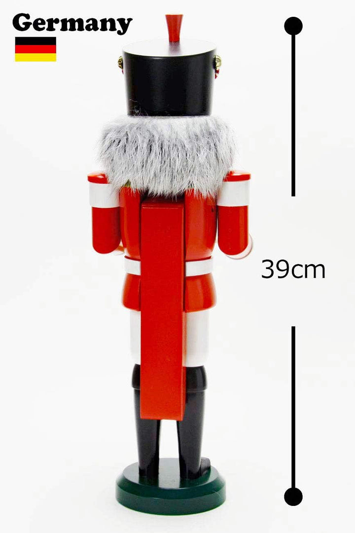 Seiffener Volkskunst Nussknacker "Trommler" rot ca. 39 cm, Erzgebirgskunst, Weihnachtsdeko, Nussknac