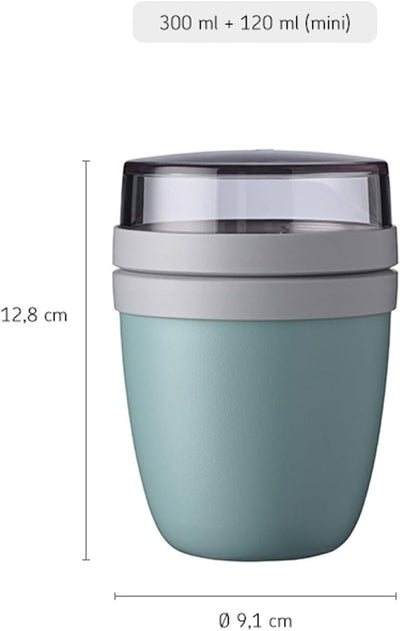 Mepal Müslibecher to go - praktischer Joghurtbecher - Unterteilung für Joghurt & Müsli - Geeignet fü