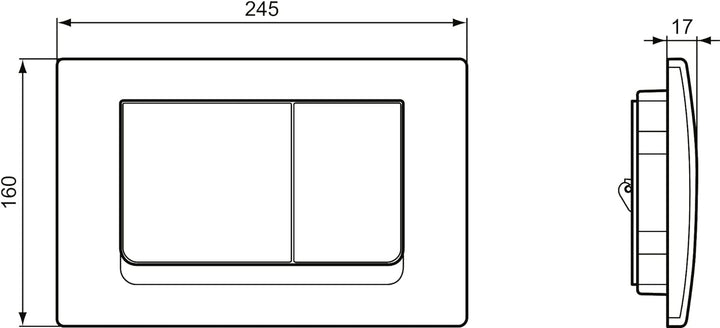 Ideal Standard R0108AA Solea Betätigungsplatte, Chrom