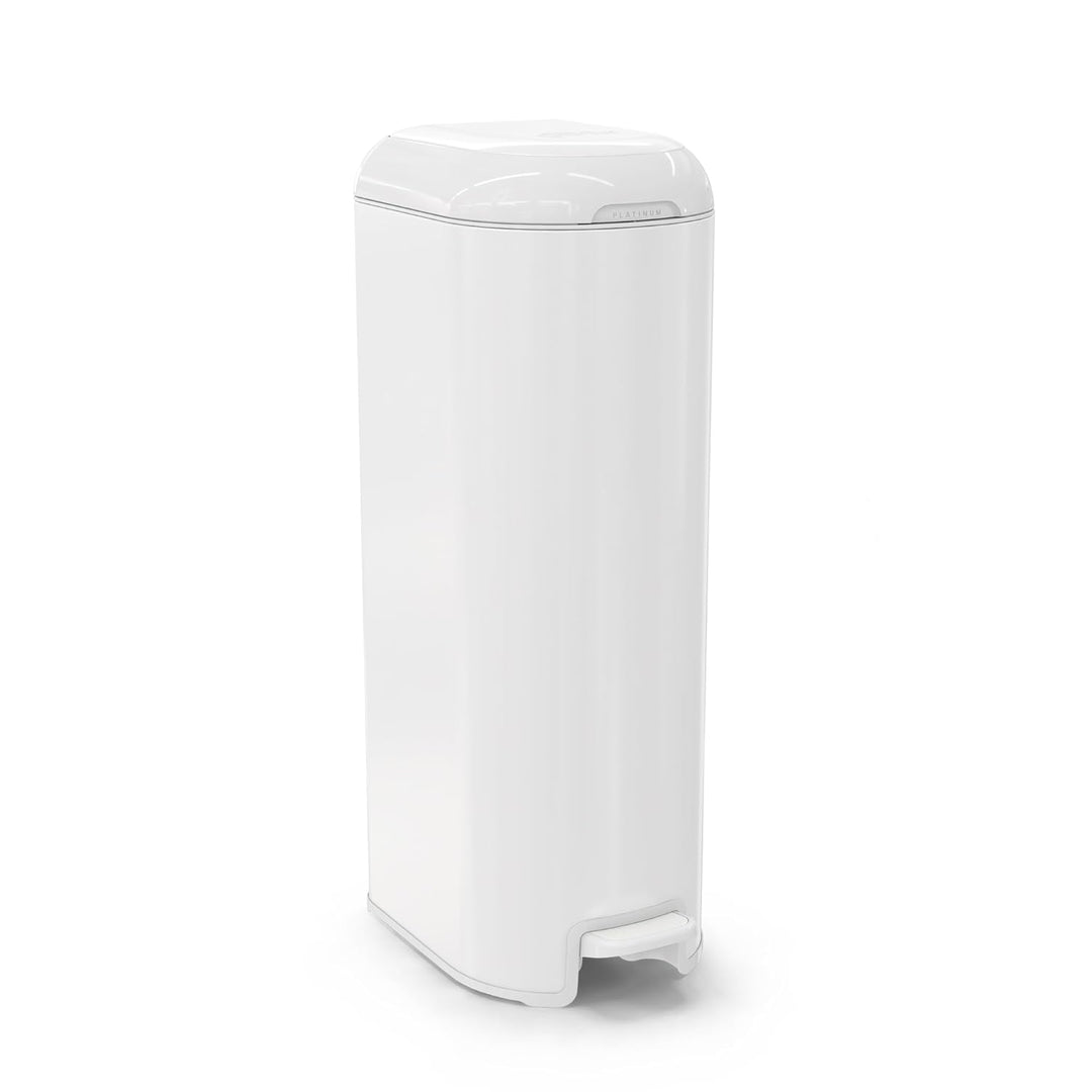 Diaper Genie Platinum Edelstahl Windeleimer mit Fusspedal, neuartiges System mit abreissbaren Beutel