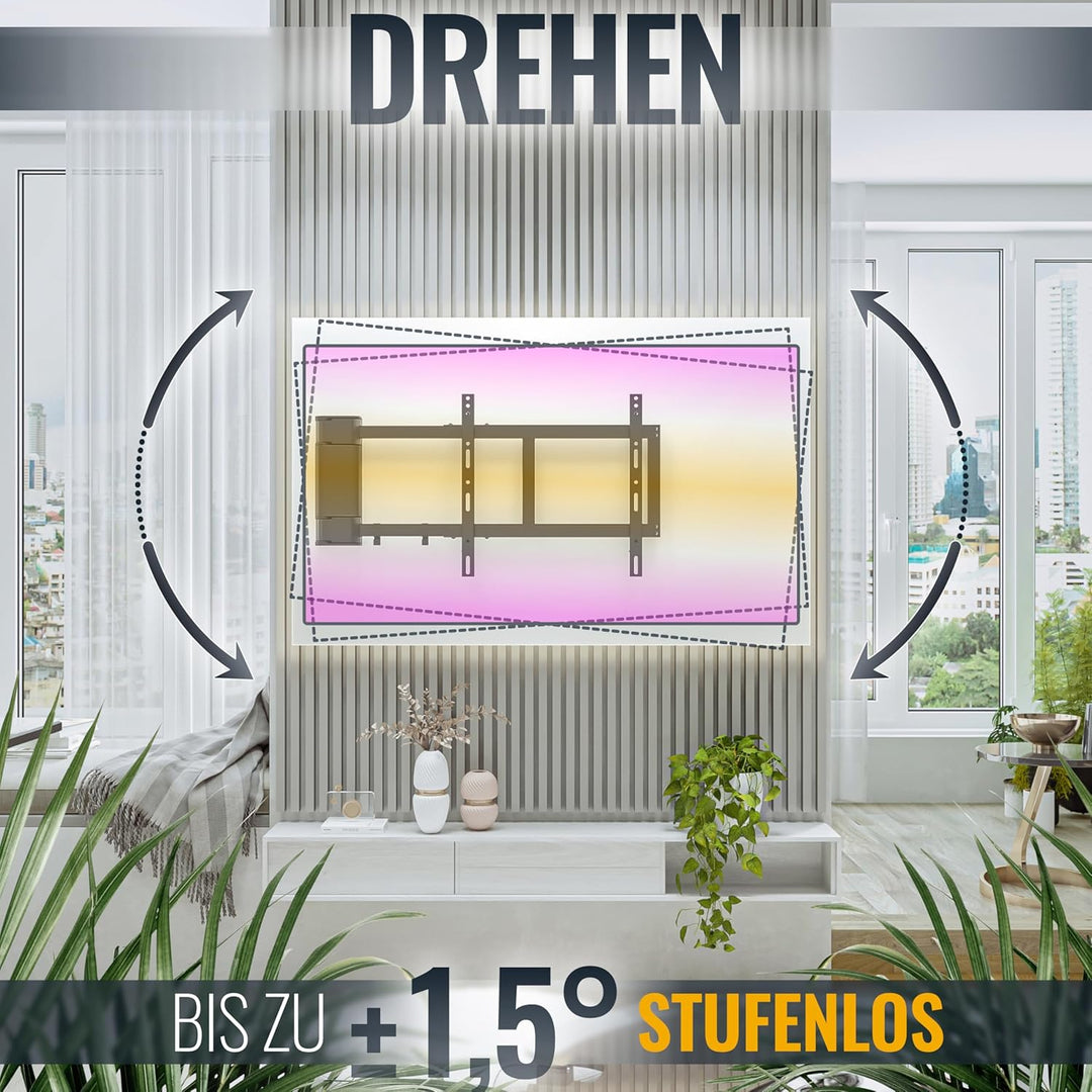 RICOO Elektrische TV Wandhalterung Schwenkbar für 32-65 Zoll - TV Halterung Schwenkbar SE2544 / Fern
