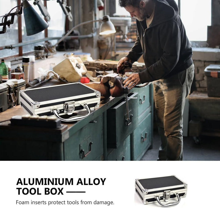 Mini-Aluminium-Flugkoffer, Kleine Werkzeugkasten Aufbewahrungsbox, Abschliessbarer Universal-Transpo