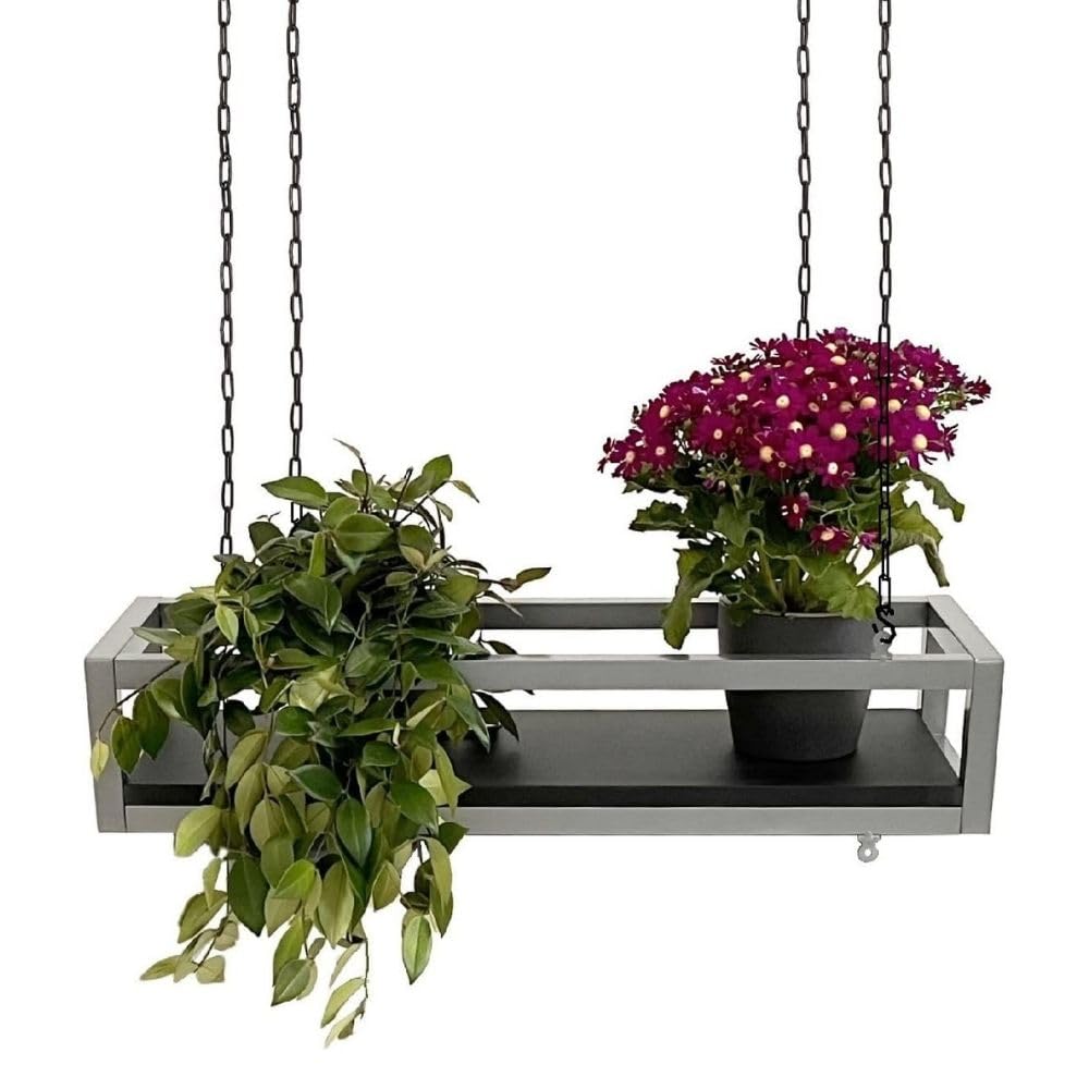 yelloo FLOWERS Hängendes Deckenregal mit Blumenketten für Garten vertikal Getränkehalter Bar Küche (