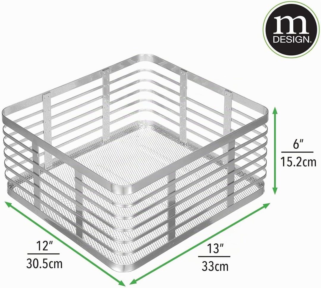 mDesign Stahldraht-Aufbewahrungskorb für die Küche, für Speisekammer, Schrank, Schrank, Organisation
