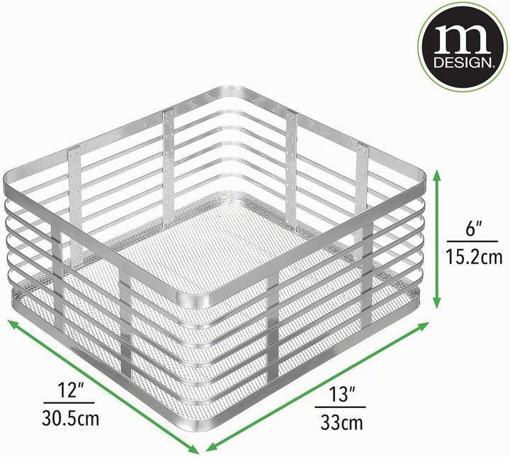 mDesign Stahldraht-Aufbewahrungskorb für die Küche, für Speisekammer, Schrank, Schrank, Organisation