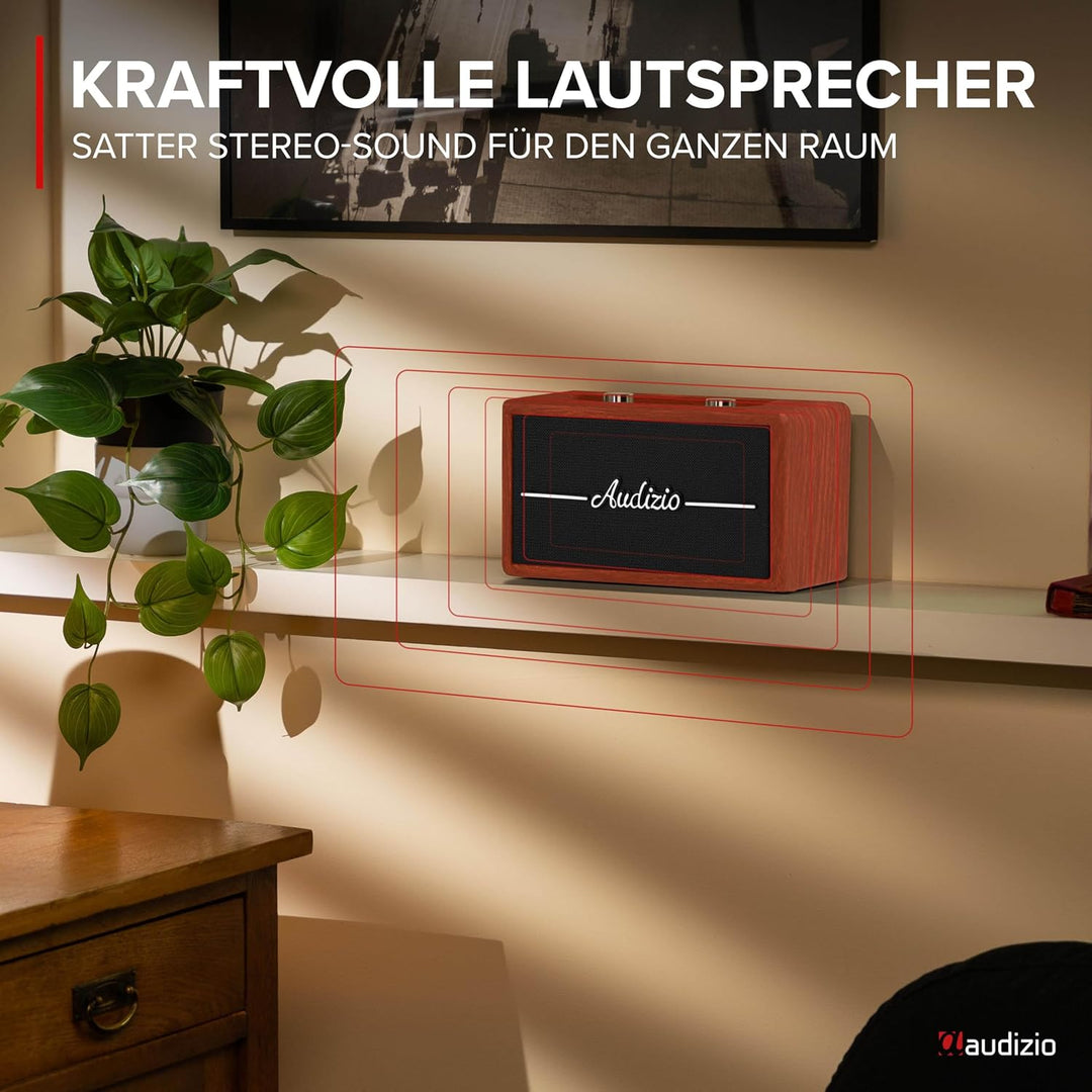 Audizio Tune60 - DAB Radio mit Bluetooth Lautsprecher, Fernbedienung, FM, 40 Watt, Batterie- Netzbet