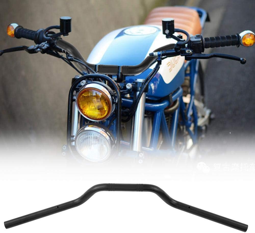 KIMISS Lenker für Motorrad,22 mm Universaler Motorradlenker aus Stahl+ CNC-Behandlung Schwarz, Schwa