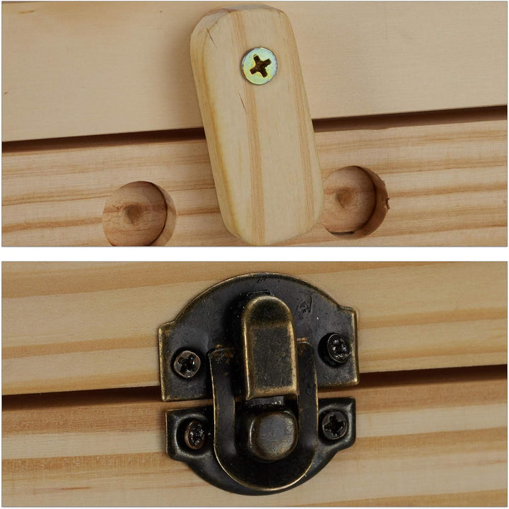 Relaxdays Hamsterkäfig aus Holz, 3 Etagen, Klappen, Sichtfenster, Gitterdach, Nagerkäfig XXL, HBT: 1