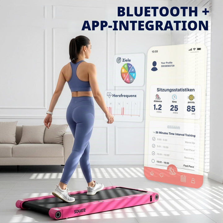 SQUATZ 2-in-1 Walking Pad Laufband, klappbar und platzsparend, ideal für Zuhause und Büro, unter Sch