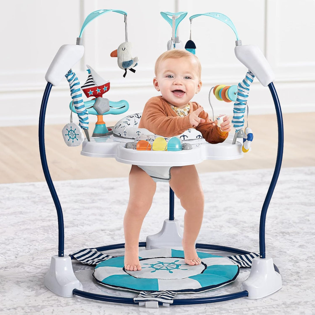 LADIDA Stationäres Aktivitätszentrum für Babys, Babywippe, springend, 360 °, mit Musikspielzeug und