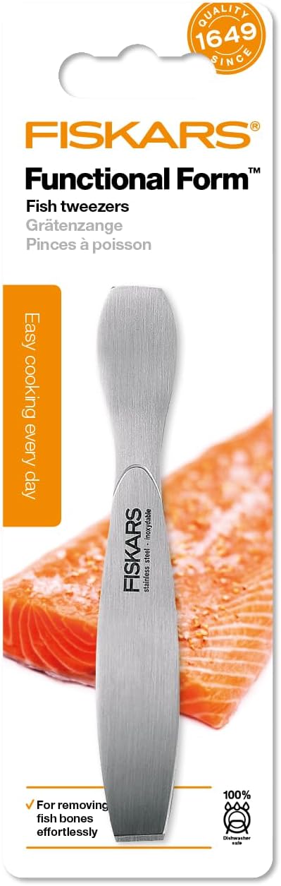 Fiskars Fischgrätenzange, In Pinzettenform, Edelstahl, Länge: 13 cm, Functional Form, 1003023, Fisch