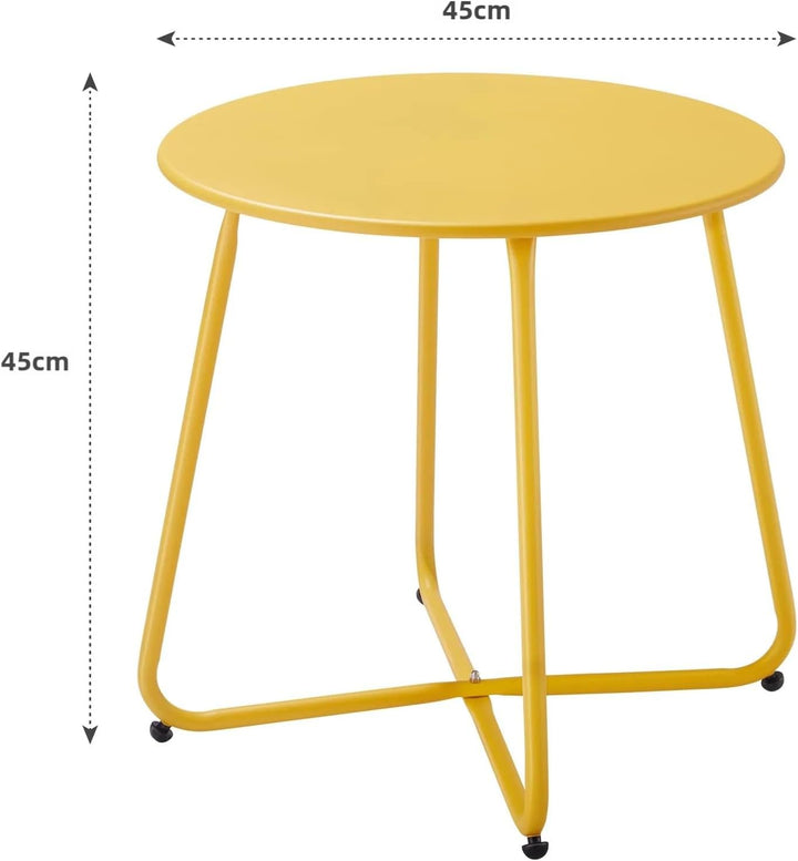Kleiner Beistelltisch Metall, Garten Beistelltisch Rund, Couchtish & Kaffeetisch mit Verstellbarer T