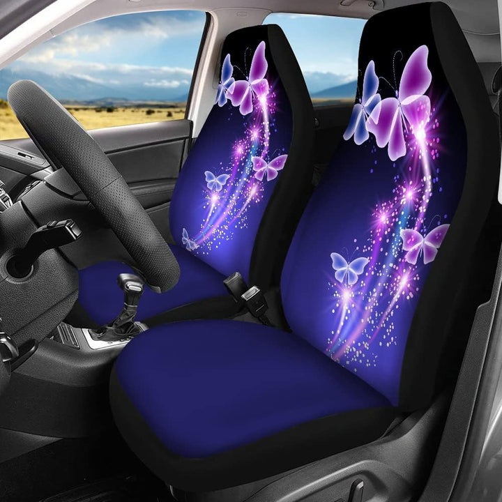 chaqlin Universal 2er Pack Butterfly Car Vordersitzbezüge +2 Stück Rücksitzschutz Split Bankbezug mi