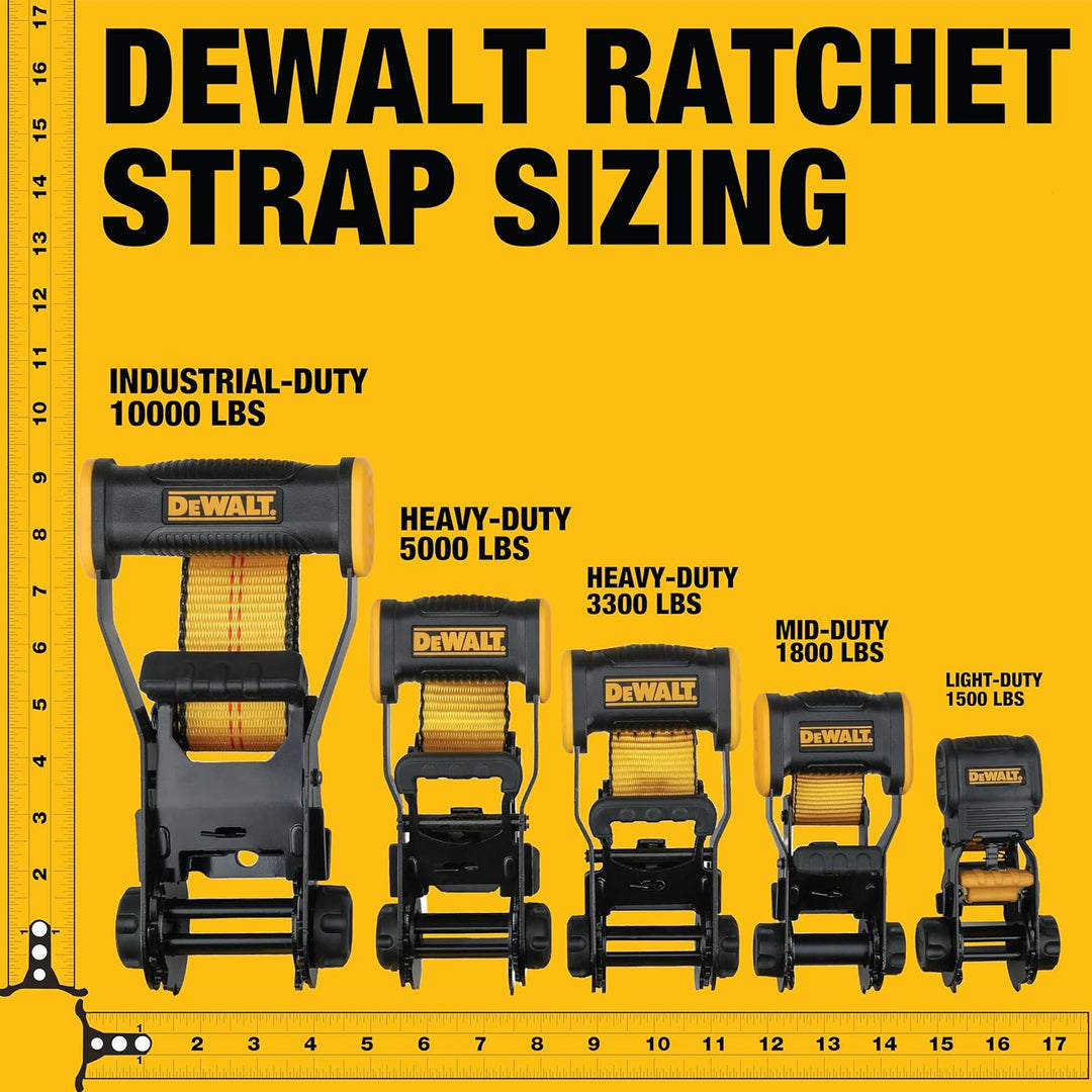 DEWALT DXBC10000C Spanngurt mit Ratsche, 45,7 cm Kette und Stahlhaken, 1,5 kg sichere Arbeitslast, 4