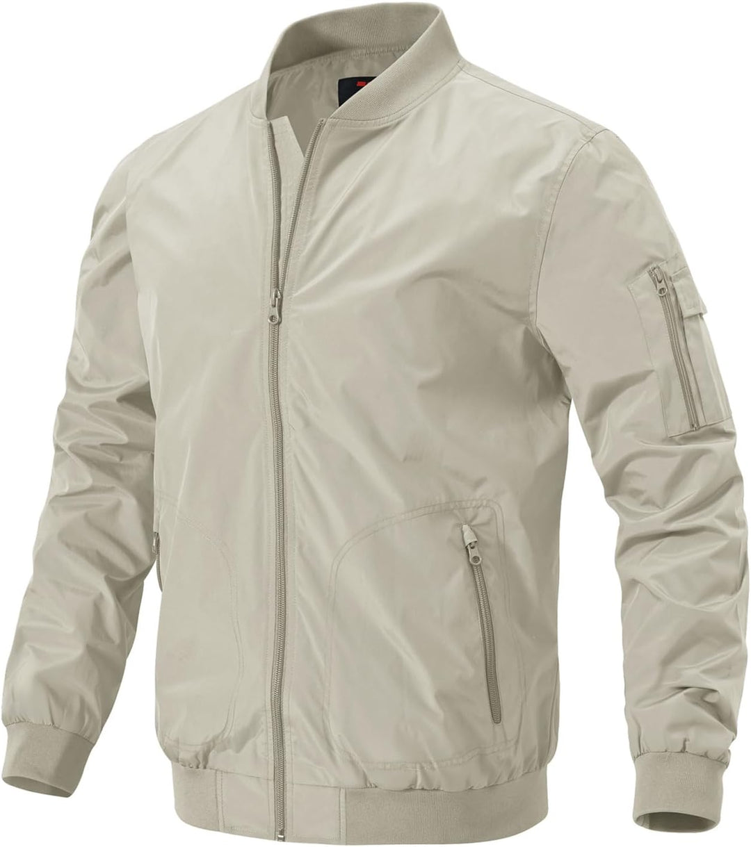 Herren Jacken Leichte Windbreaker Übergangsjacke Bomberjacke Frühling Herbst Fliegerjacke Stehkragen