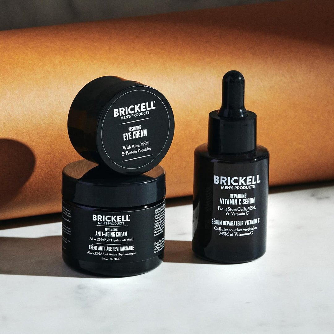Brickell Men's Products advanced anti-aging-routine, nachtgesichtscreme, vitamin c gesichtsserum und