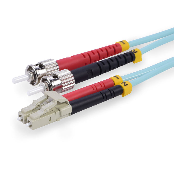 TPFNet Premium 50m LWL Glasfaser Fiber Patchkabel ST/LC OM3 Duplex Multimode 50/125µm 10 Gigabit/s 5