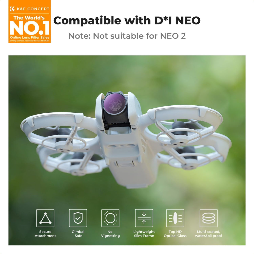 K&amp;F Concept CPL Filter Kompatibel mit DJI NEO, Polfilter, Multi Beschichtung HD Optical Glass Alumin