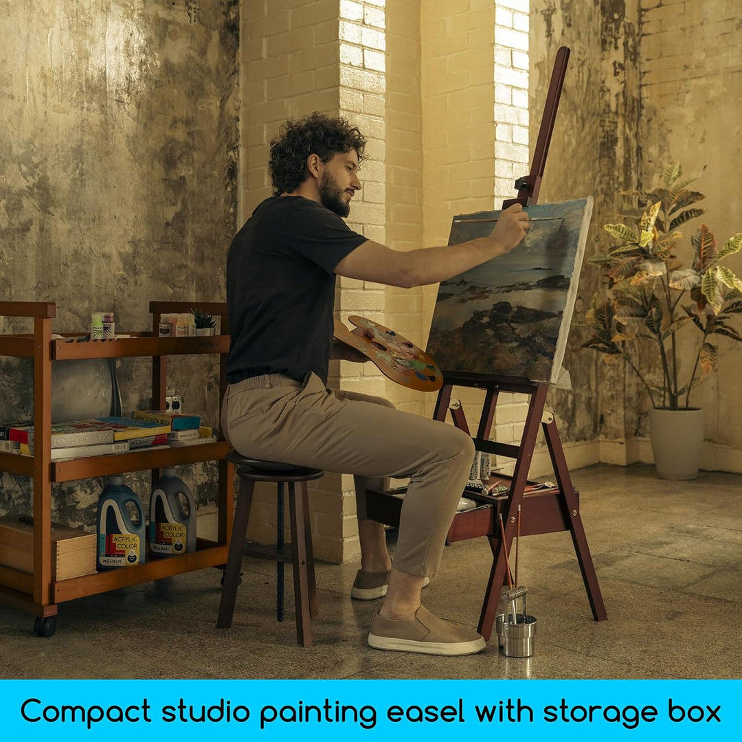 MEEDEN Staffelei Holz Gross mit Aufbewahrungsschublade, Verstellbarer Leinwand Ständer aus deutsche