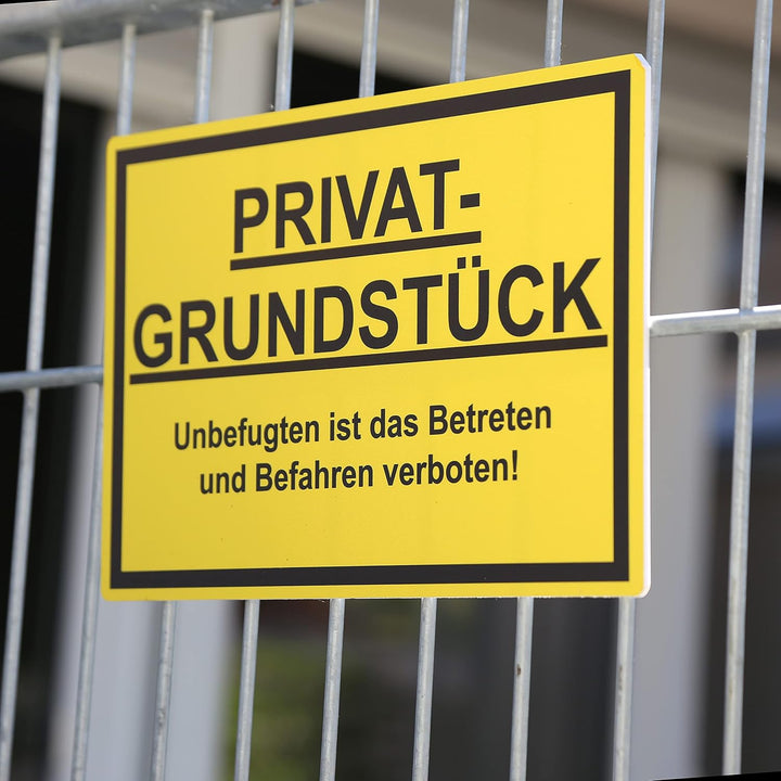 2 Stück XXL Privatgrundstück Unbefugten ist das betreten und befahren verboten Schild 40 x 30 cm aus