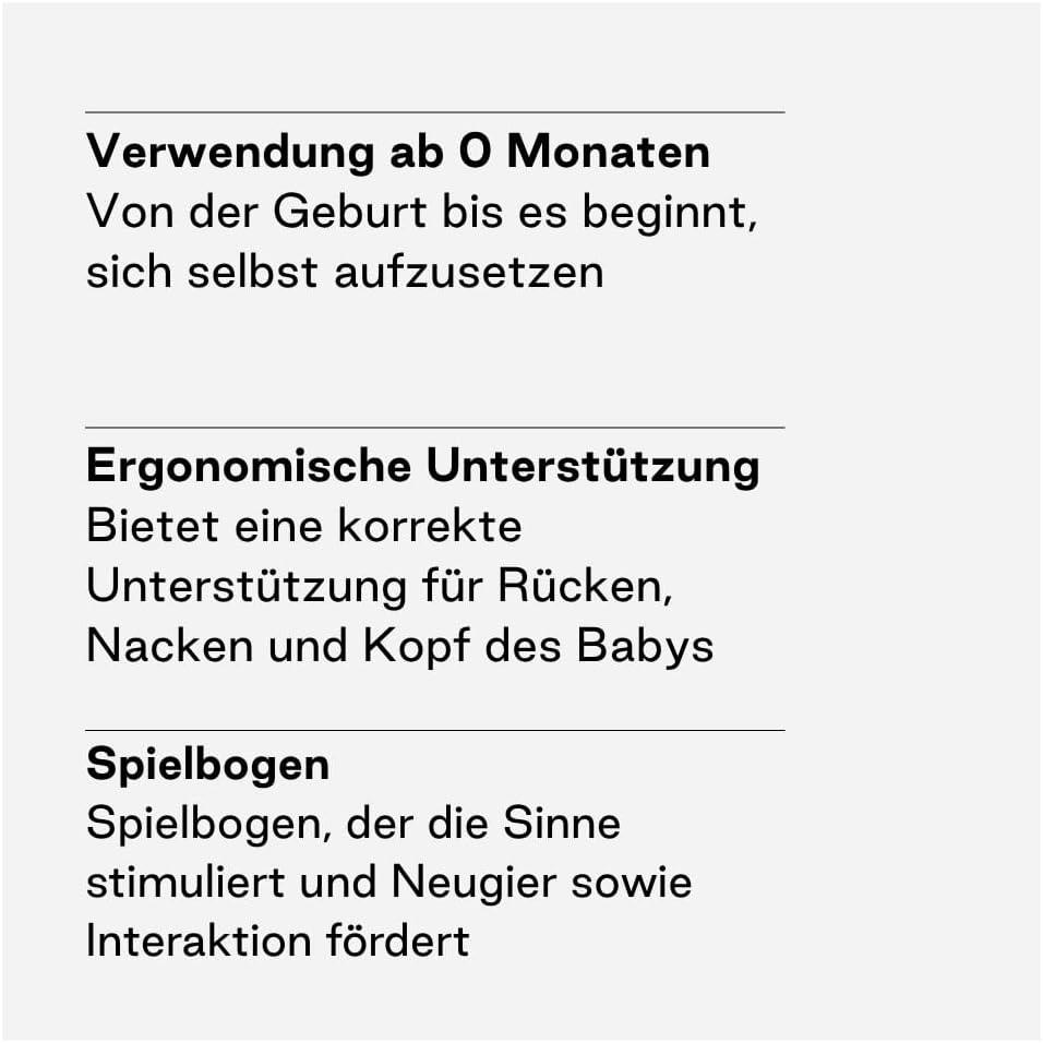Jané Light, Babywippe ab Geburt, Ultraleichte Babywippe mit natürlicher Wippbewegung, Spielbogen und