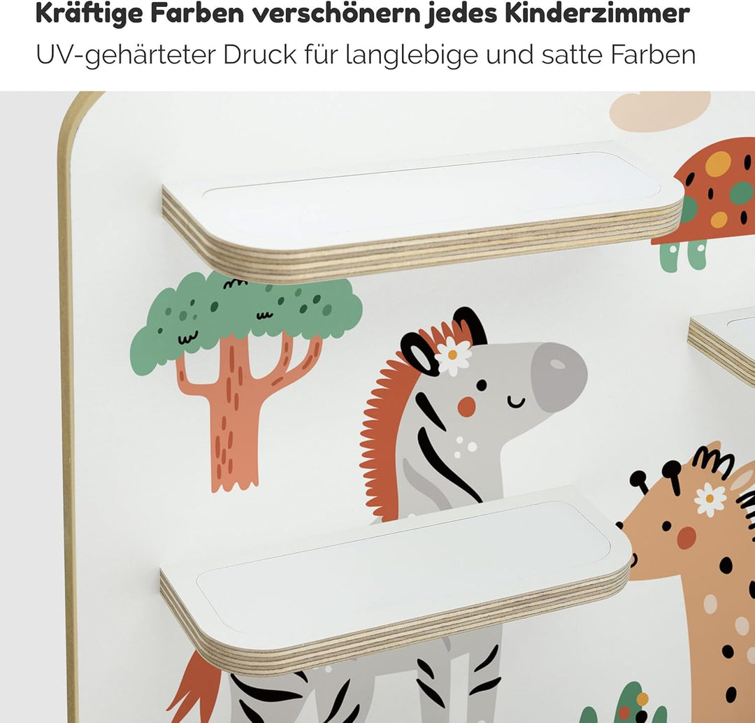 stadtecken Holzregal für Musikbox I Geeignet für die Toniebox und ca. 50 Tonies I Perfekte Tonie Auf