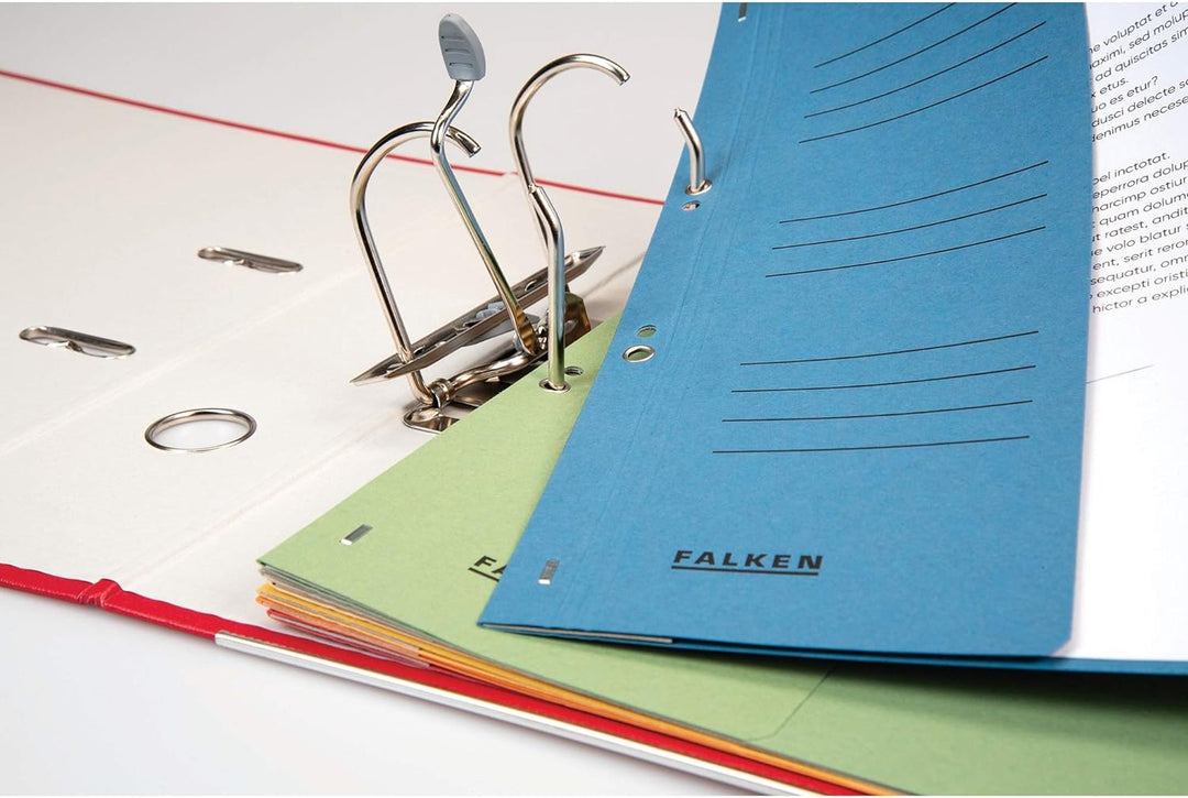 Original Falken 50er Pack Ösenhefter. Made in Germany. Aus Recycling-Karton mit halbem Vorderdeckel